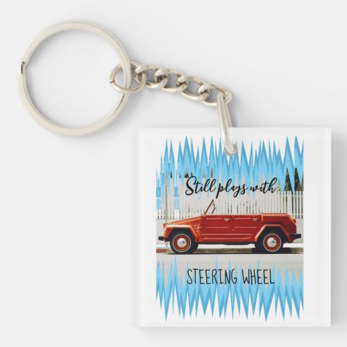 retro vintage car keychain