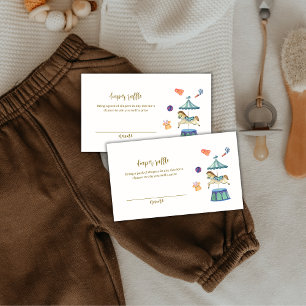 Retro Vintage Carousel Diaper Raffle Baby Shower  Enclosure Card