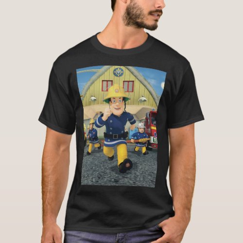 Retro Vintage Cartoon Fireman Names For Sam Childr T_Shirt