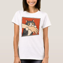 Retro Vintage Cat Biting Hand Funny Love Bite Tuxe