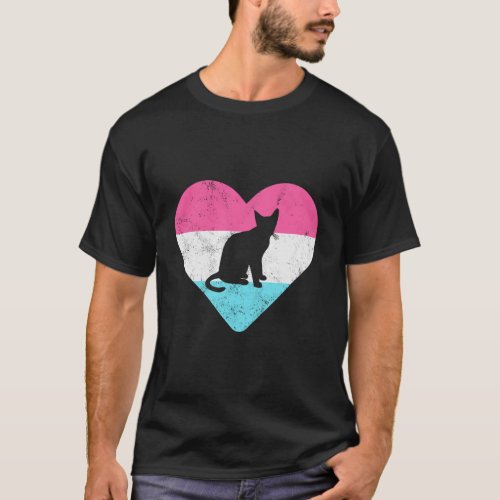 Retro Vintage Cat Gift For Women Or Girls T_Shirt