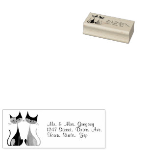 Retro Vintage Cats El Gato Rubber Stamp