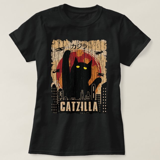 Retro Vintage Catzilla Tshirt  948 Copy (Design Front)
