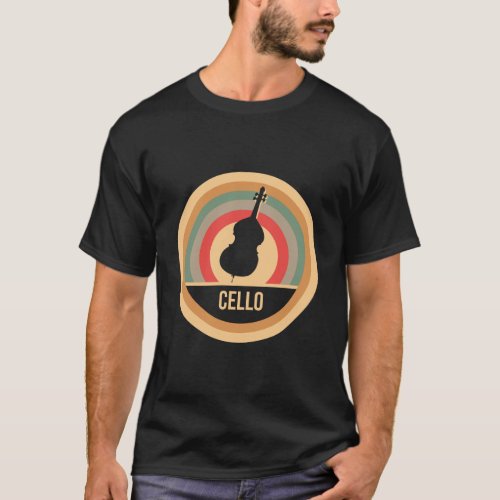Retro Vintage Cello Gift For Cellists T_Shirt
