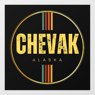 Retro vintage Chevak City Alaska State 70s Groovy Wall Decal