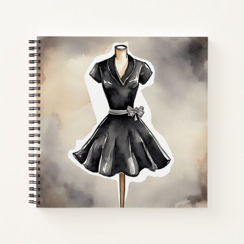 Retro Vintage Chic LBD Little Black Dress Fashion  Notebook