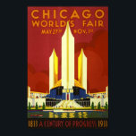Retro Vintage Chicago World's Fair advert travel Poster<br><div class="desc">Retro Vintage Chicago World's Fair "a century of progress" advert travel poster art great for a stylish and classic home decor.</div>