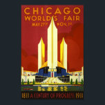 Retro Vintage Chicago World's Fair advert travel Poster<br><div class="desc">Retro Vintage Chicago World's Fair "a century of progress" advert travel poster art great for a stylish and classic home decor.</div>