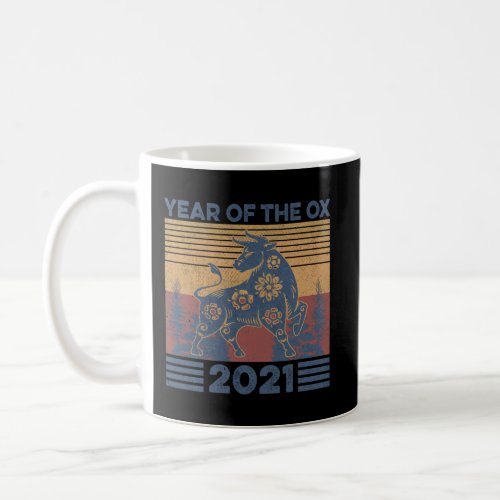 Retro Vintage Chinese Zodiac Year Of The Ox 2021 N Coffee Mug