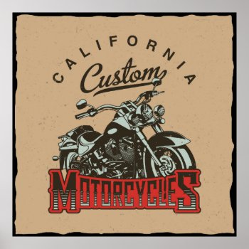 Retro Vintage Chopper Poster by GiftStation at Zazzle