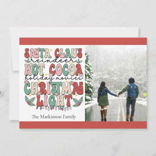 Retro Vintage Christmas and Hot Coco Holiday Card