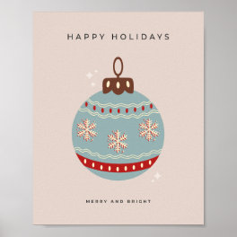 Retro Vintage Christmas Bauble Poster