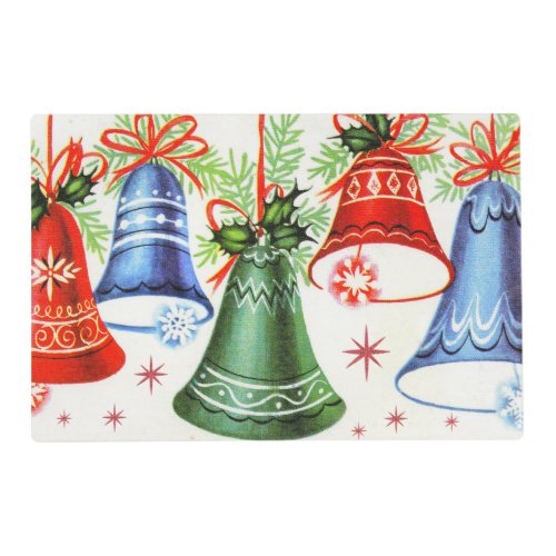 retro vintage Christmas bells Holiday party Placemat