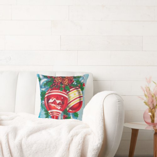 Retro Vintage Christmas bulb decor pillows