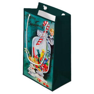 Retro vintage Christmas candy Angels Small Gift Bag