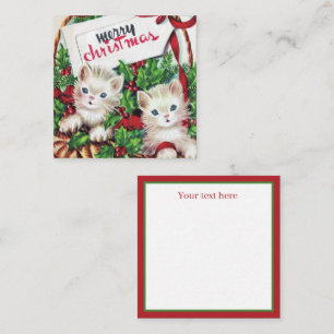 retro vintage Christmas cats add text Note Card
