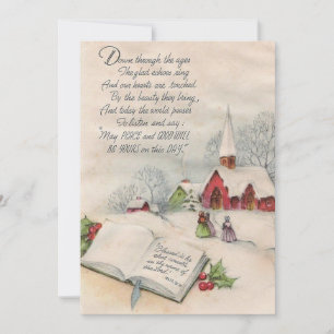 Retro Vintage Christmas Church Bible Verse Holiday Card
