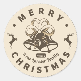 Retro Vintage Christmas Classic Round Sticker