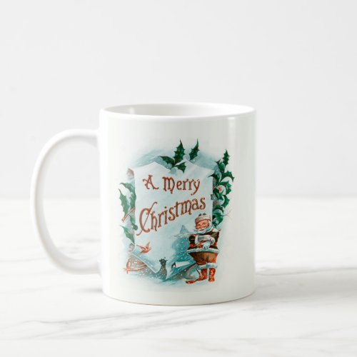 Retro Vintage Christmas Cool Santa Greeting Coffee Mug