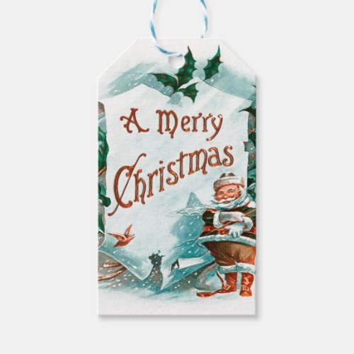 Retro Vintage Christmas Cool Santa Greeting Gift Tags