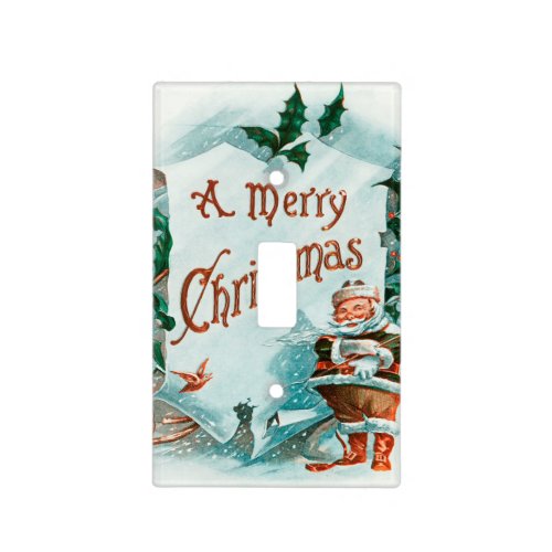 Retro Vintage Christmas Cool Santa Greeting Light Switch Cover