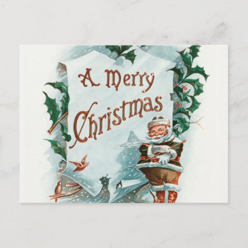 Retro Vintage Christmas Cool Santa Greeting Postcard