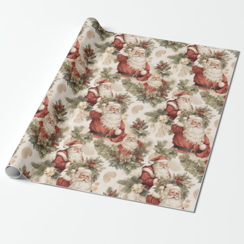 Retro Vintage Christmas Country Watercolor Wrapping Paper