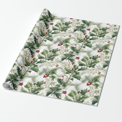 Retro Vintage Christmas Country Watercolor Wrapping Paper