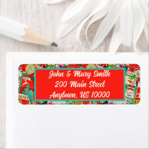 Retro Vintage Christmas Decorations II Label