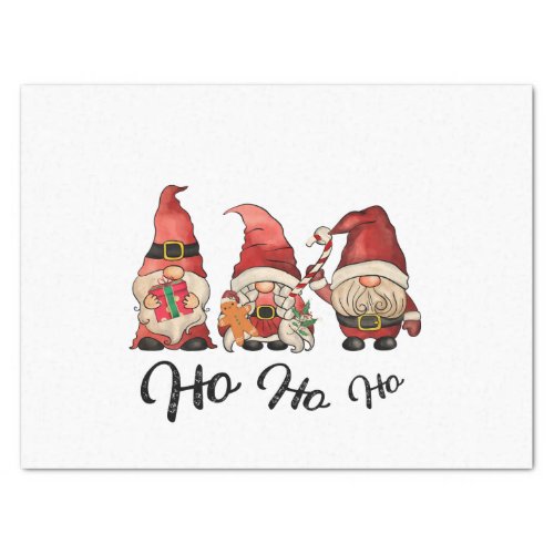 Retro Vintage Christmas Gnome Santa HO HO HO   Tissue Paper