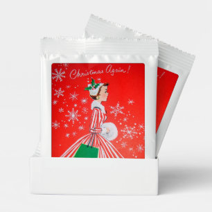 retro vintage Christmas lady Hot Chocolate Drink Mix