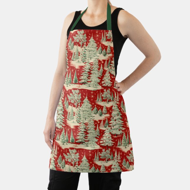 Retro Vintage Christmas Landscape Apron (Insitu)