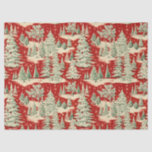 Retro Vintage Christmas Landscape Tissue Paper<br><div class="desc">The overall design evokes a sense of nostalgia, reminiscent of classic holiday imagery from the past. The combination of the red background, the snowy landscape, and the elegant white Christmas trees creates a timeless and festive atmosphere. This retro vintage Christmas wrapping paper would be a perfect choice for wrapping gifts...</div>