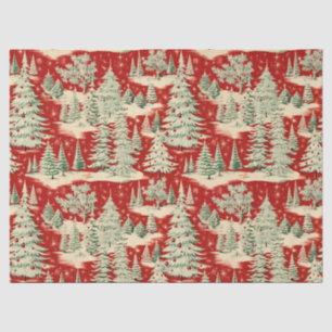 Retro Vintage Christmas Landscape Tissue Paper