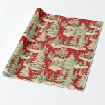 Retro Vintage Christmas Landscape Wrapping Paper<br><div class="desc">The overall design evokes a sense of nostalgia, reminiscent of classic holiday imagery from the past. The combination of the red background, the snowy landscape, and the elegant white Christmas trees creates a timeless and festive atmosphere. This retro vintage Christmas wrapping paper would be a perfect choice for wrapping gifts...</div>