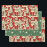 Retro Vintage Christmas Landscape Wrapping Paper Sheets<br><div class="desc">The overall design evokes a sense of nostalgia, reminiscent of classic holiday imagery from the past. The combination of the red background, the snowy landscape, and the elegant white Christmas trees creates a timeless and festive atmosphere. This retro vintage Christmas wrapping paper would be a perfect choice for wrapping gifts...</div>