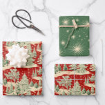 Retro Vintage Christmas Landscape Wrapping Paper Sheets<br><div class="desc">The overall design evokes a sense of nostalgia, reminiscent of classic holiday imagery from the past. The combination of the red background, the snowy landscape, and the elegant white Christmas trees creates a timeless and festive atmosphere. This retro vintage Christmas wrapping paper would be a perfect choice for wrapping gifts...</div>