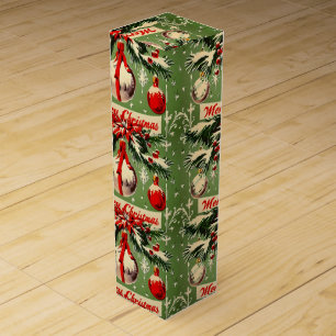 Retro Vintage Christmas: Mid Century Yuletide 3 Wine Box