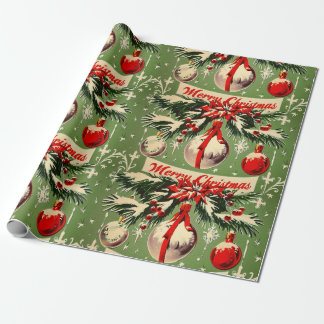 Retro Vintage Christmas: Mid Century Yuletide 3 Wrapping Paper