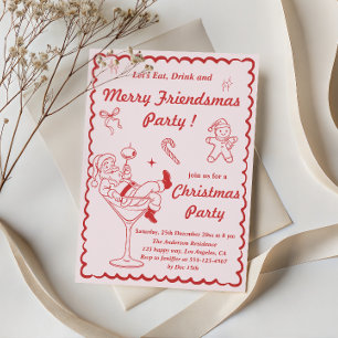 Retro Vintage Christmas Party Invitation