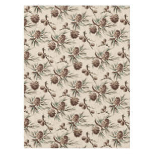 Retro Vintage Christmas Pinecones        Tablecloth