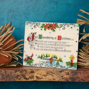 retro vintage Christmas poem Holiday Plaque