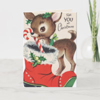 retro vintage Christmas reindeer add sentiment