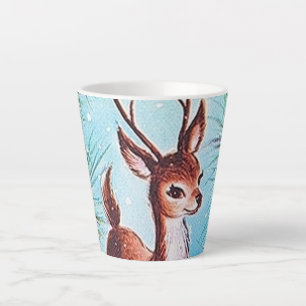 Retro vintage Christmas reindeer Latte Mug
