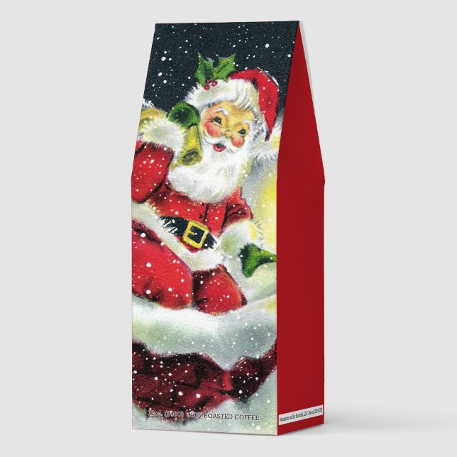 Retro vintage Christmas Santa add message  Roasted Coffee (Front)