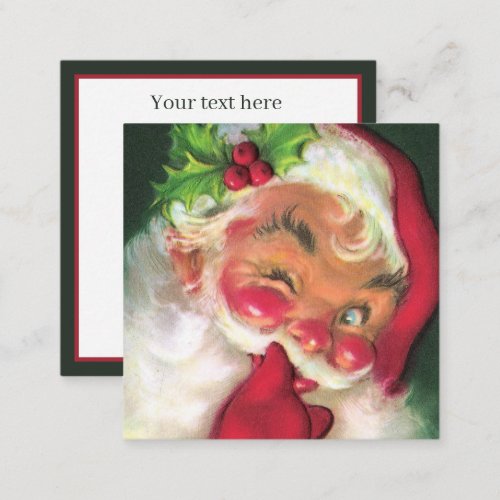retro vintage Christmas Santa add text Note Card