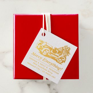 Retro Vintage Christmas Santa Car Address Typo