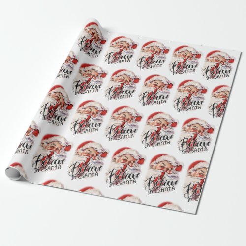 Retro Vintage Christmas Santa Claus Holiday Wrapping Paper