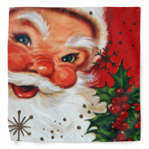 retro vintage Christmas Santa Holiday Bandana