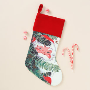 retro vintage Christmas Santa Holiday Christmas Stocking
